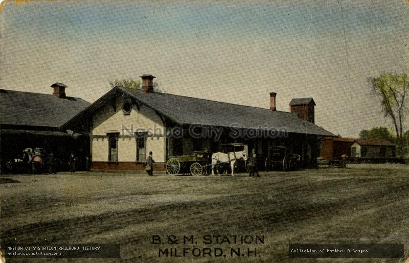 Postcard: Boston & Maine Station, Milford, N.H.